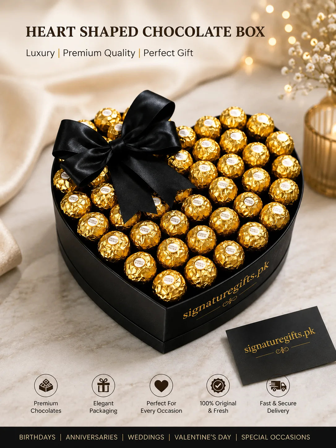 Luxury Heart Shape Ferrero Rocher Chocolate Gift Box