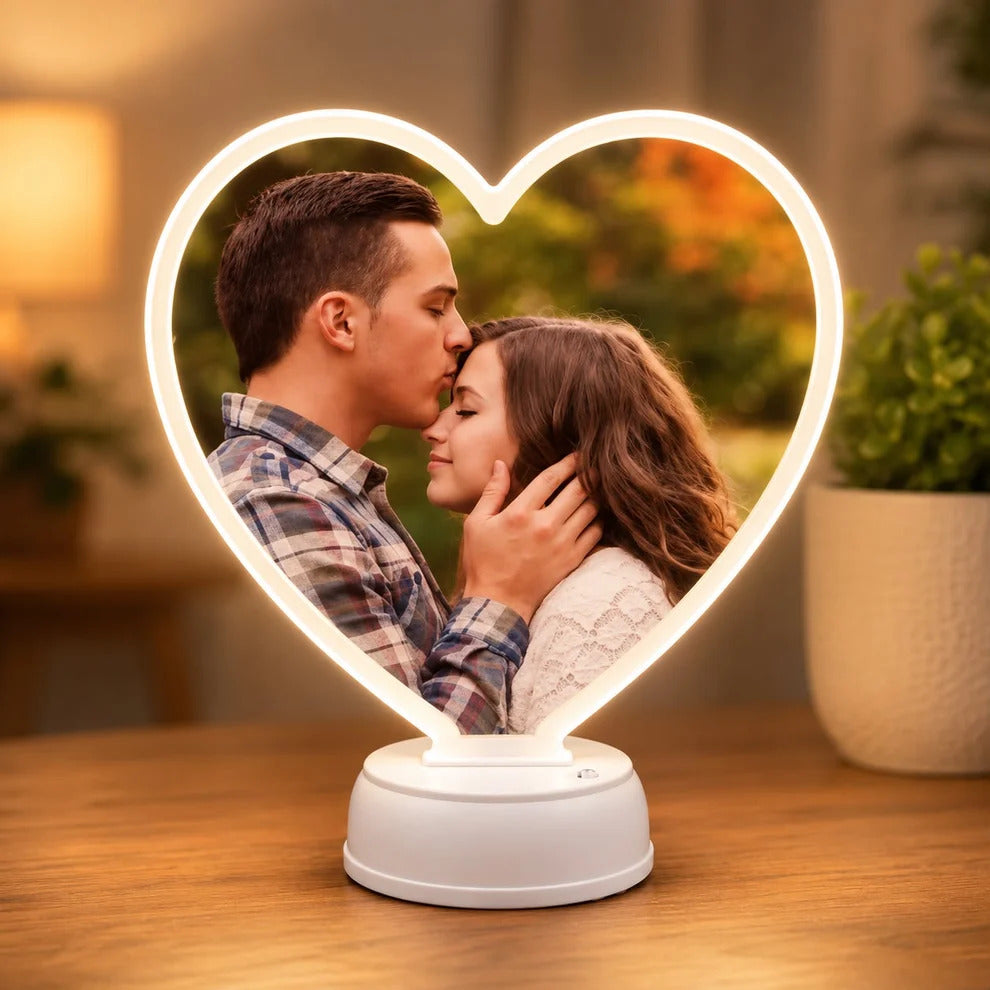 Heart-Shaped LED Photo Frame Lamp