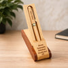 Wooden Pen with Engraved Wooden Stand