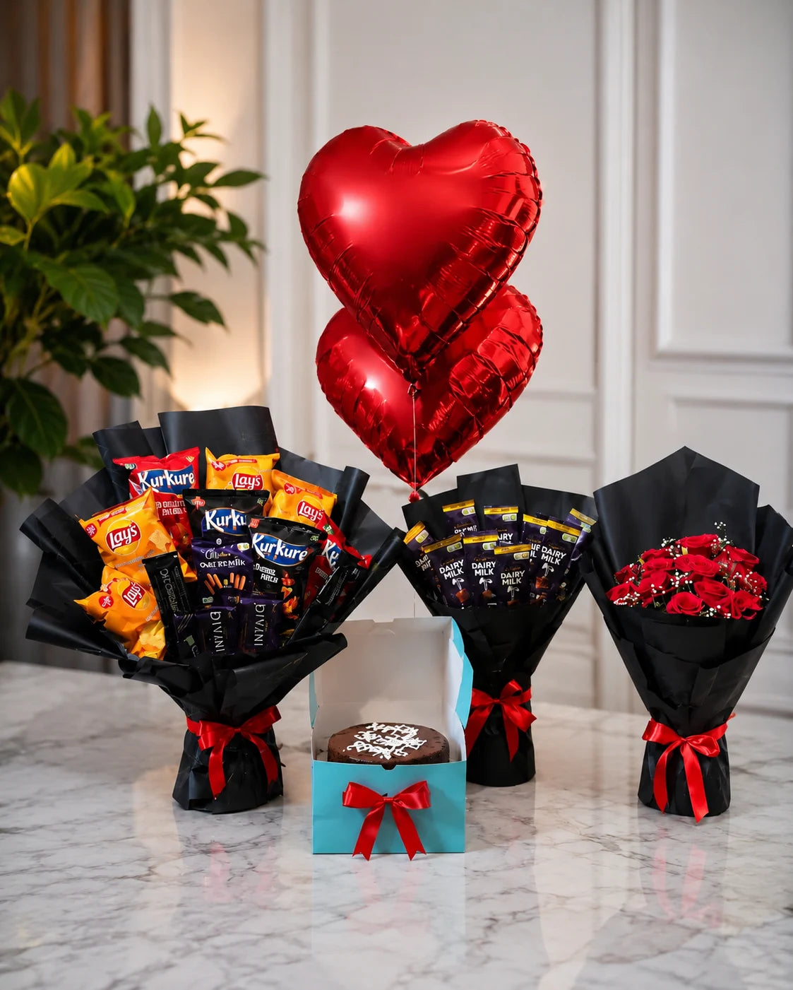 Customized Gift Bouquet & Cake