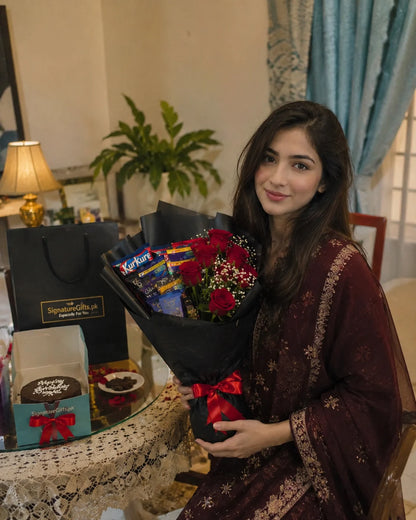 Customized Gift Bouquet & Cake