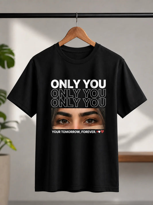 Black Down Shoulder Custom T-Shirt