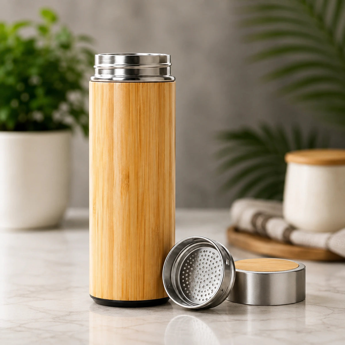 Personalized Bamboo Insulated Water Bottle