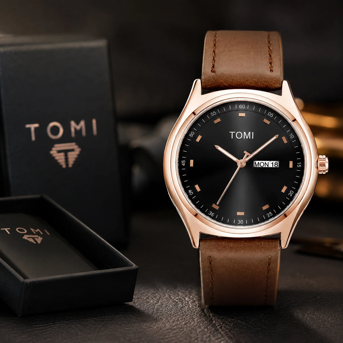 Men’s Luxury Leather Strap Watch