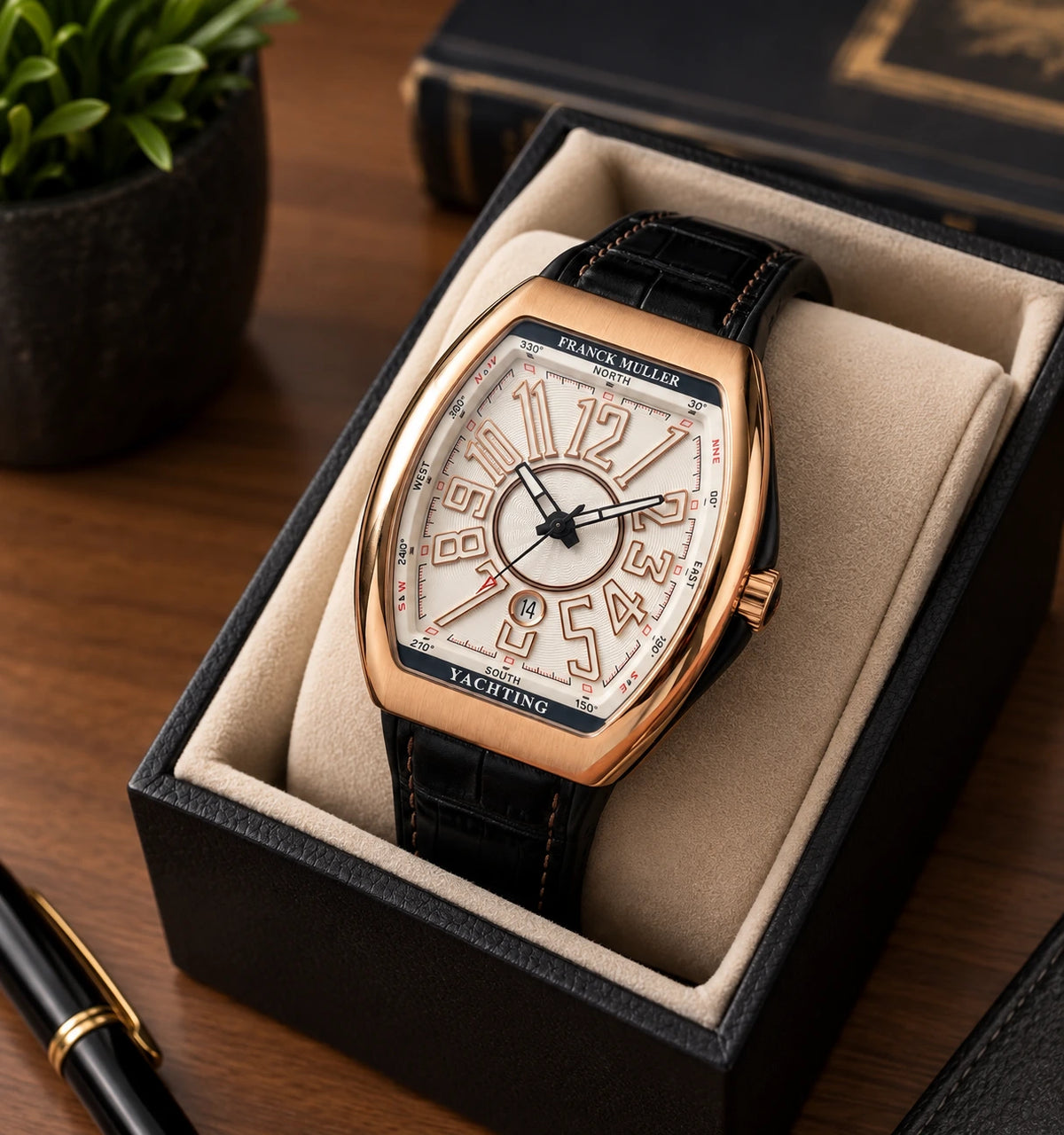 premium leather strap watch,