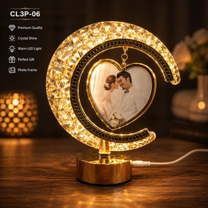 Crystal LED Moon Photo Frame Lamp 