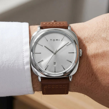  Brown Leather Strap Watch 